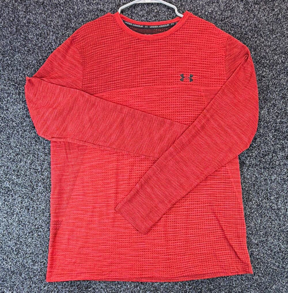 Under Armour HeatGear Men’s Fitted Crew Neck Long Sleeve Tee Red 2XL